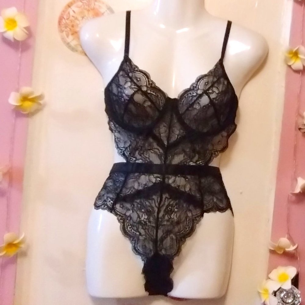 Lacy (S) Sexy Teddy Lingerie Bodysuit - NWOT
